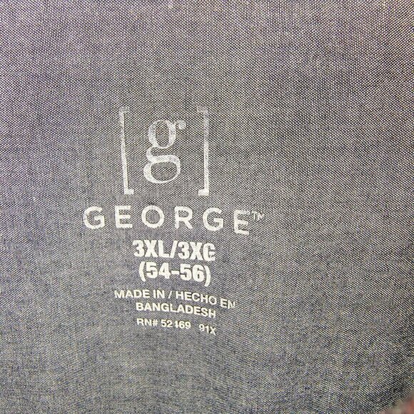 George Men’s 3XL Red & Black Plaid Flannel Button-Up Shirt – Big & Tall - Picture 3 of 7